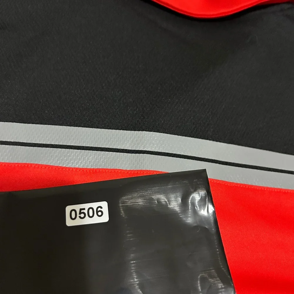 Adidas Polo Shirt Mens Large Red Black Colorblock Golf Performance Short Sleeve